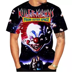 T-shirt de manga curta para homens e mulheres, impressão do palhaço 3d, casual, unisex, hip hop, horror, legal, nova moda verão na internet