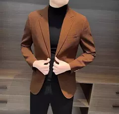 Terno masculino de peito único, jaquetas curtas cortadas, blazer masculino, roupa branca, designer de luxo, elegante e elegante, festa, 2024 na internet