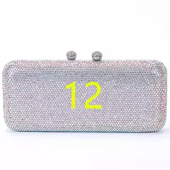 Rhinestone Clutch Bag para Mulheres, Evening Bag, Dinner Bag, Diamante, Pedra, Cristal, Festa de Casamento, Presente de Natal, Luxo mais recente na internet