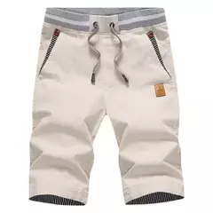 Calção de praia de algodão masculino, calça monocromática, estilo verão, novo, quente, 2024