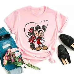 Moda mickey minnie mouse disney camiseta roupas femininas verão manga curta topos casuais camiseta kawaii na internet