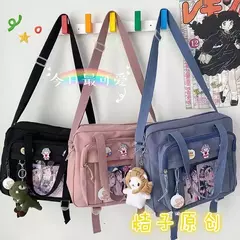 Bolsa Crossbody de Nylon Transparente para Mulheres Bolsa de Ombro Bolsa JK Meninas Japonesas do Ensino Médio, Bolsa de Livro Transparente, Segundo Elemento