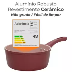 Conjunto de Panelas de Indução Antiaderente Cerâmica Incanto Vinho 5 Peças - Em Casa Tem