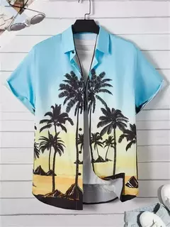 Imagem do Camisa de praia de manga curta masculina, estampada flores 3D, tops respiráveis, festa ao ar livre, verão, novo, S-5XL, 2022