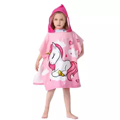 Baby Cartoon Printing Bathrobe, Unicorn Beach Towel, Boy, Shark, Dinosaur, Kids Hooded Cape, Children Bath Item, Girls - loja online