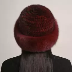 Imagem do Chapéu de pele de vison genuíno para mulheres gorro de malha natural de luxo chapéu de malha artesanal pele de raposa real moda inverno quente, novo