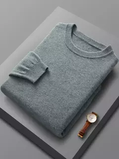 Pulôver de lã merino para homens, 100% lã pura, gola O, manga longa, malha de cashmere, roupas femininas, graça, primavera e outono na internet