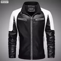 Jaqueta de couro PU masculina, jaqueta de motociclista preta, jaqueta de beisebol, moda casual, bombardeiro masculino, plus size, 7XL, novo, 2023 - comprar online