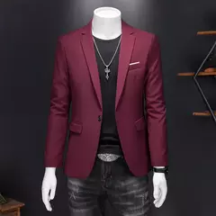 Imagem do Blazer Casual de Negócios Masculino, Jaqueta Monocromática, Casacos Oversize, Smoking Masculino, Roupas de Marca, Roupas de Trabalho, Plus Size M-6XL