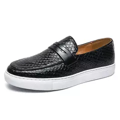 Sapatos casuais de couro de verão sapatos de escritório para homens de condução mocassins confortáveis deslizamento em sapatos de moda de festa - loja online