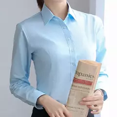 Blusa de manga comprida feminina, camisa branca elegante, senhora do escritório, negócios, camisas rosa, botão, blusas de trabalho sólido, tops - comprar online