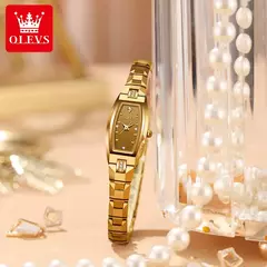 OLEVS-Mulheres Rose Gold Quartz Relógios De Pulso, Senhoras Relógios De Diamante, Pulseira De Aço De Tungstênio, Impermeável, Nobre, 5501 - comprar online