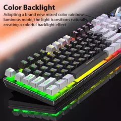 K500 teclado para jogos com fio sensação mecânica laptop desktops pc computador acessórios de escritório 104 teclas teclados com luz de fundo rgb