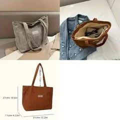 Bolsa de ombro grande para senhoras, sacola de veludo na moda, bolsa monocromática com bolso frontal - Wolf Magazine