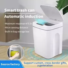 Sensor automático lixeira, elétrico, Touchless, Smart Bin, cozinha, banheiro, balde impermeável, lixo com tampa, Home Wastebasket, 16L - Wolf Magazine