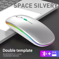 Mouse ergonômico sem fio para jogos, ratos silenciosos, LED retroiluminado, Bluetooth, RGB, recarregável, apto para laptop, PC - Wolf Magazine