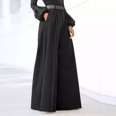 Elegante calça palazzo para mulheres, calças cortadas estampadas, linho de algodão, confortável calça folgada com bolsos, moda verão, 2024 - comprar online