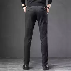 Calça executiva de cintura elástica masculina, tecido fosco, calça casual, terno social e formal, traje de primavera e outono, 2022 na internet