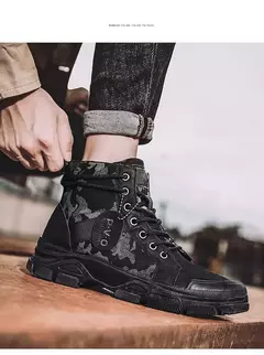 Botas de deserto masculinas de cano alto, botas casuais masculinas, sapatos de treino masculinos confortáveis, tendência estilo britânico, moda ao ar livre, 2024 na internet