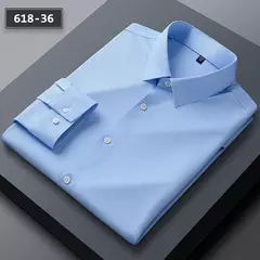 Camisas sem costura de alta qualidade masculina, manga longa, fina, casual, luxo - Wolf Magazine