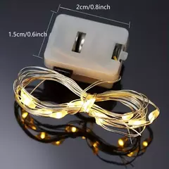 AmmToo-Impermeável Mini Fairy Lights, Cobre com Modos de 3 Velocidades, Decorações de Natal, Uso ao ar livre, Alimentado por Bateria, 10 Pack - comprar online