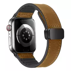 Pulseira magnética para iWatch Series 9, pulseira de couro e silicone para Apple Watch Band, Ultra 2, 49mm, 44mm, 45mm, 41mm, 40mm, 38mm, 42mm, 8, 7, SE, 6 na internet