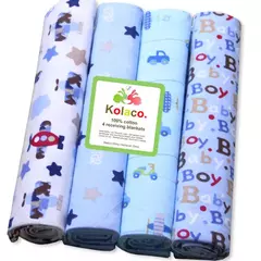 Algodão Flanela Cobertor para Bebê Recém-nascido, Envoltório de Camada Única, Swaddle Blanket, Impresso, Lençol, 4Pcs - Wolf Magazine