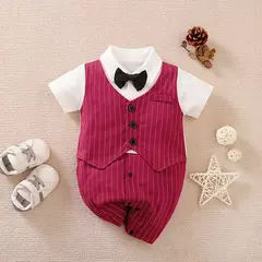 Bodysuit de algodão confortável para meninos e meninas, manga curta, bonito vestido de festa, roupas de bebê, verão, 0-18m - Wolf Magazine