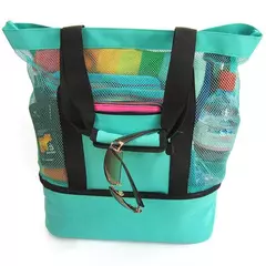 Grande bolsa de malha transparente de camada dupla para mulheres, alta capacidade, preservação de calor, piquenique, praia, bolsa, escritório, almoço, lanches, bolsa - comprar online