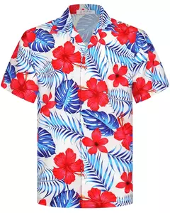 Camisa havaiana masculina de botão manga curta, estampada em coqueiro, camisa aloha, camisa casual de praia, plus size, moda verão, 6XL - Wolf Magazine