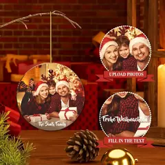 Decorações de natal personalizadas 2024, nosso primeiro natal casado ornamento foto de casamento personalizado presente de natal recém-casado na internet