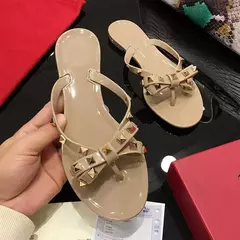 Chinelos rebitados para mulheres, sapatos de geléia, chinelos de fundo plano, chinelos de rebite casuais, para casa, fora, verão, 36-42 - comprar online