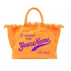 Bolsa de lona elegante e personalizável para mulheres, praia de verão, grande capacidade, bolsa pendular, presentes de casamento