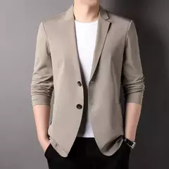 Imagem do Blazer ultrafino e leve para homens, jaqueta casual, terno elástico respirável, sólido, anti-rugas, tamanho grande, primavera, outono