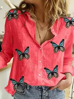 Imagem do Elegantes camisas de linho de algodão mulheres casuais sólido botão blusas de lapela camisas primavera verão manga longa solta tops túnica blusas