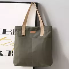 Sacola de lona monocromática para mulheres, designer, bolsa casual, bolsa de ombro, grande capacidade, algodão, reutilizável, praia, compras - loja online