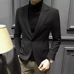 Blazer fino de negócios masculino, roupas estilo coreano, casaco casual, terno elegante, jaquetas marrons, de alta qualidade, 2024 - comprar online