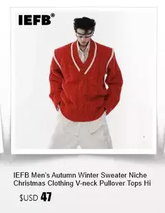 Iefb-suéter de malha personalizado masculino, pulôveres finos, tops estilo coreano, design de nicho, moda masculina, outono, inverno, novo, 9C2550 - Wolf Magazine