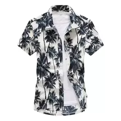 Camisa havaiana de botão manga curta masculina, estampada em coqueiro, camisa Aloha, casual moda praia, plus size, verão, 5XL, 26 cores na internet