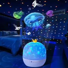 Ocean Jellyfish Lamp Projector para Crianças, Star Galaxy Night Light, Rotação 360 °, Sala, Aniversário, Presentes de Natal para Meninos e Meninas - Wolf Magazine