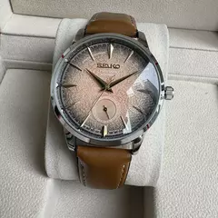 Seiko relógio masculino com mostrador requintado, movimento de quartzo, mostrador criativo de quatro agulhas, alta qualidade, confortável, couro fino, multifuncional