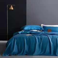 Lanlika-Conjunto de Cama Nobre Verde, Capa de Edredão, Lençol Plano, Fronha de Roupa de Cama para Dormir, Duplo, Queen, King, 100% Seda, Presente - comprar online