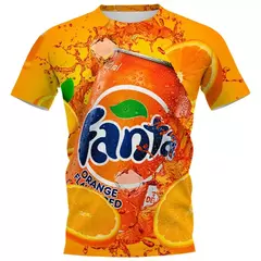 Camiseta Casual de grandes dimensões masculina e feminina, Top de manga curta, Gola redonda, Bebida, Refrigerante, Cola, Fanta Print, 3D, Engraçado, Moda - Wolf Magazine