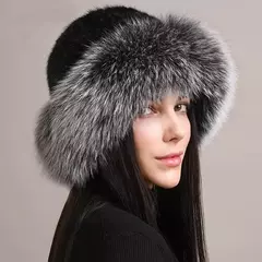 Chapéu de pele de vison genuíno para mulheres gorro de malha natural de luxo chapéu de malha artesanal pele de raposa real moda inverno quente, novo - loja online