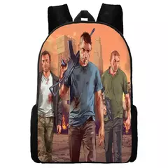 Mochila escolar impermeável para meninos e meninas, mochila para Grand Theft Auto Collage, jogo de aventura, bolsa GTA na internet