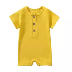 Bebê menino macacão verão wear infantil bebe fina pijamas manga curta macacão com nervuras roupas de malha estiramento da menina outfits playsuit - comprar online