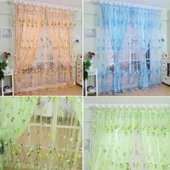 Tule Floral em Cortinas Puras, Tratamento Janela, Painel Persianas, Sala de estar, Quarto, Cozinha, Sombra, Roxo, Peônia - loja online