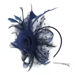 Chapéu Fascinator para Mulheres, Tea Party Headband, Coquetel De Casamento Malha, Penas De Flores, Grampo De Cabelo - loja online