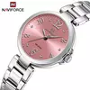 Naviforce relógio de pulso feminino, pulseira de aço inoxidável, impermeável, quartzo, romântico, marca superior, 2023