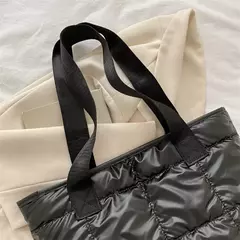 Bolsa de losango portátil para senhoras, bolsa acolchoada sólida, grande capacidade, sacola de compras acolchoada de algodão, lazer e viagem, moda